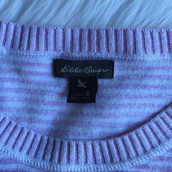Women’s Eddie Bauer Pink Striped Sweater S - Picture 2 of 4